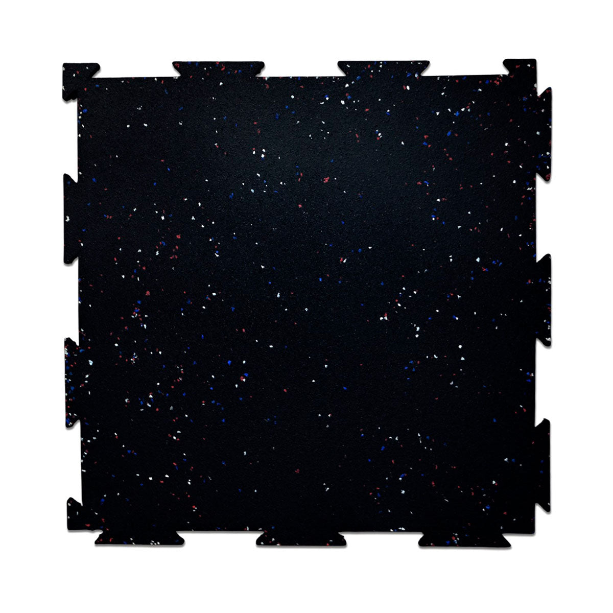 Piso de Caucho 50x50cm Negro con Pintas 10mm encastrable 1m2