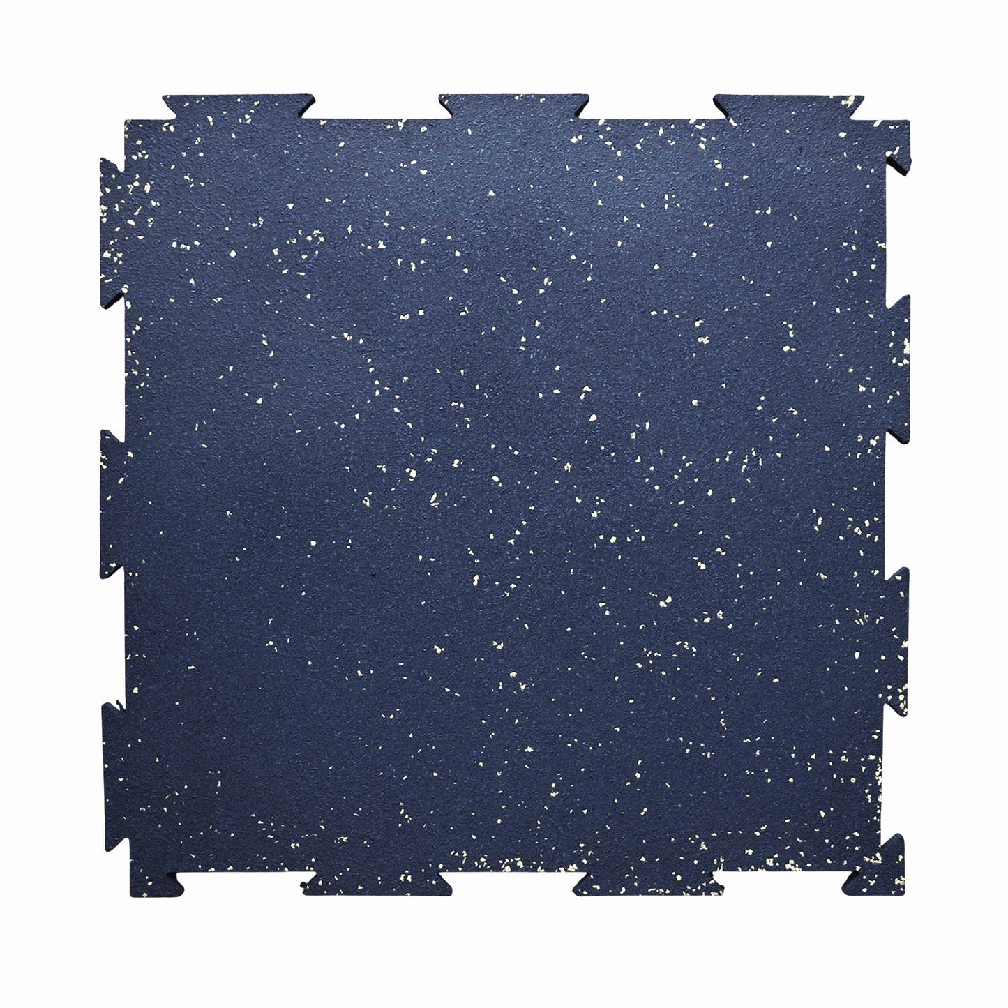 Piso de Caucho 50x50cm Azul con pintas amarillas 7mm encastrable 1m2