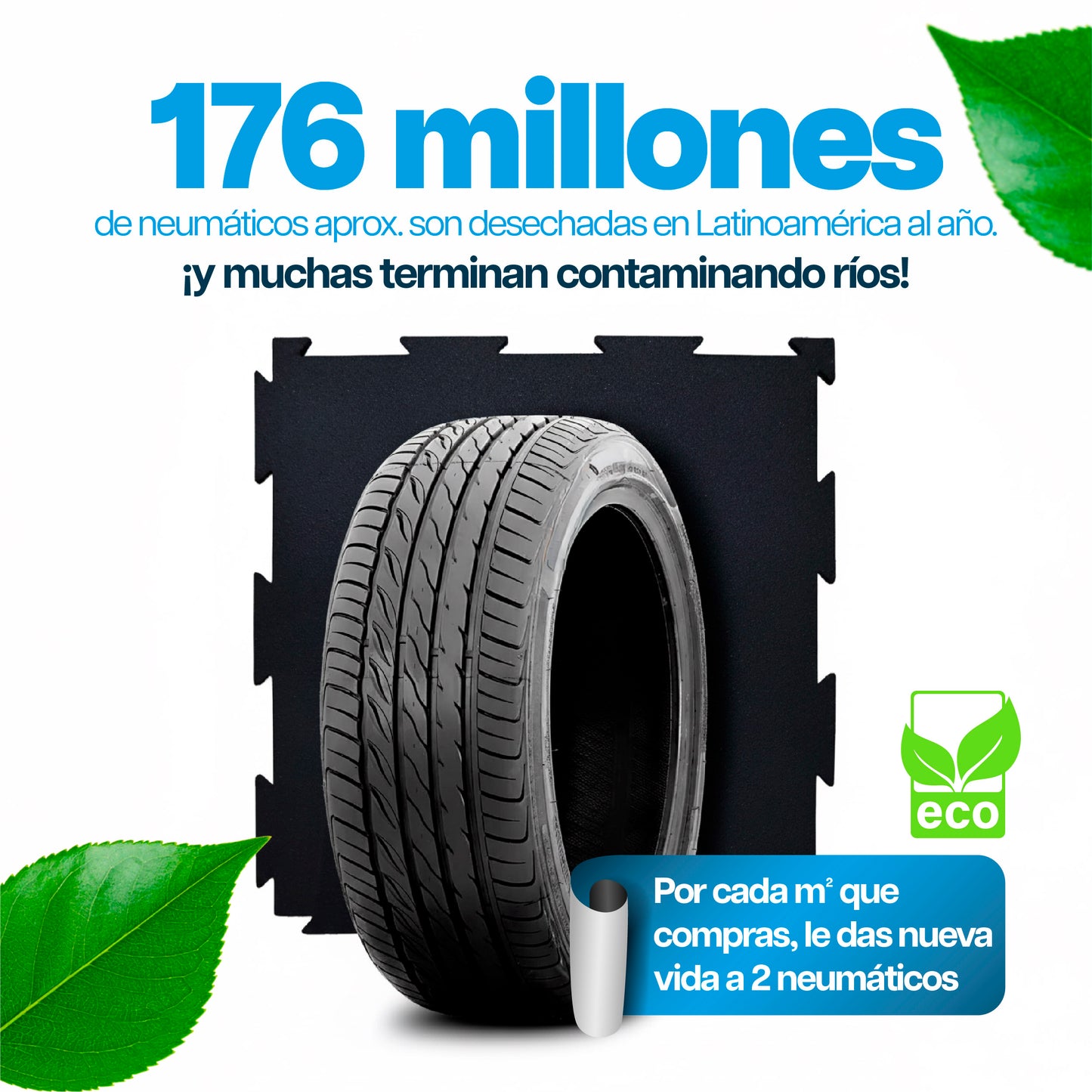 Piso PREMIUM de caucho reciclado antideslizante gimnasios crossfit placa 1x1mt 10mm