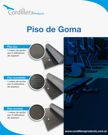 Piso de goma moneda 3mm venta por metro rollo 1mt de ancho